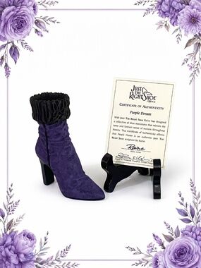 Just The Right Shoe by Raine “Purple Dream” Miniature Boot Sculpture w/ COA 1999